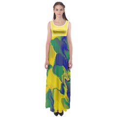 Bluegoldgreen Empire Waist Maxi Dress