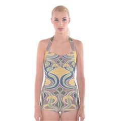 Art Nouveau Boyleg Halter Swimsuit 