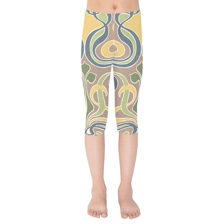 Art Nouveau Kids  Capri Leggings 