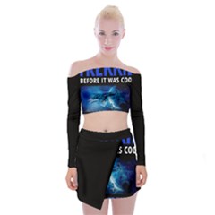 Black Star Trek Tee Off Shoulder Top With Skirt Set by GlamourG33k