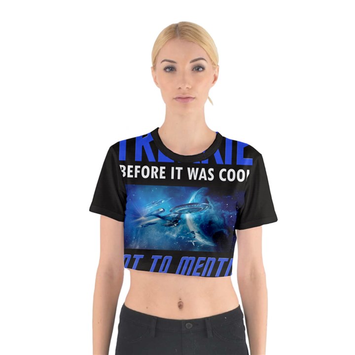 Black Star Trek Tee Cotton Crop Top