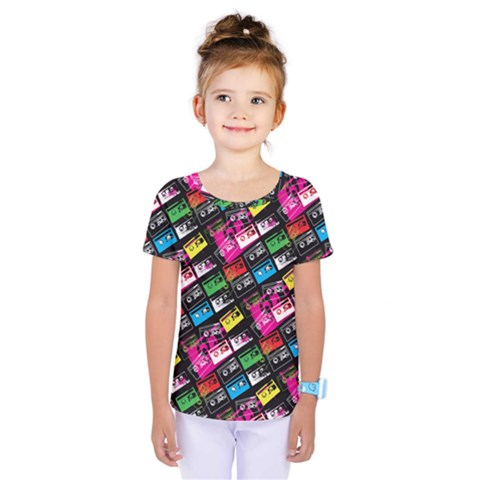 Pattern Colorfulcassettes Icreate Kids  One Piece Tee by iCreate