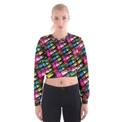 Pattern Colorfulcassettes Icreate Cropped Sweatshirt by iCreate