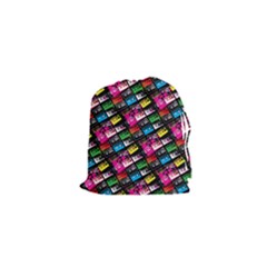 Pattern Colorfulcassettes Icreate Drawstring Pouches (xs)  by iCreate