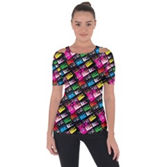 Pattern Colorfulcassettes Icreate Short Sleeve Top by iCreate