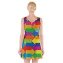 Arrow Rainbow Orange Blue Yellow Red Purple Green V-Neck Sleeveless Skater Dress View2