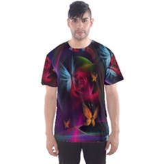 Beautiful Butterflies Rainbow Space Men s Sports Mesh Tee