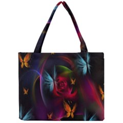 Beautiful Butterflies Rainbow Space Mini Tote Bag by Mariart