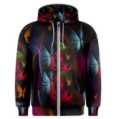 Beautiful Butterflies Rainbow Space Men s Zipper Hoodie by Mariart