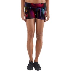 Beautiful Butterflies Rainbow Space Yoga Shorts