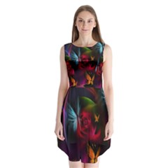 Beautiful Butterflies Rainbow Space Sleeveless Chiffon Dress   by Mariart