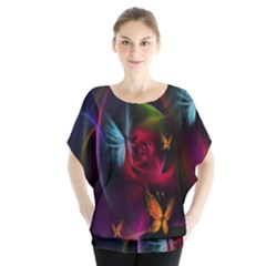 Beautiful Butterflies Rainbow Space Blouse