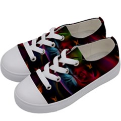 Beautiful Butterflies Rainbow Space Kids  Low Top Canvas Sneakers by Mariart