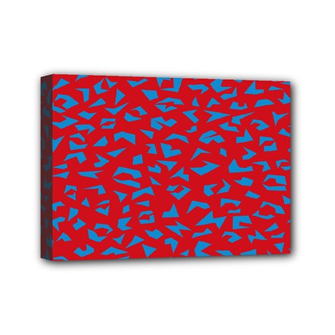 Blue Red Space Galaxy Mini Canvas 7  X 5 