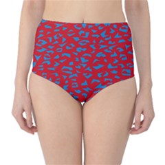 Blue Red Space Galaxy High-waist Bikini Bottoms