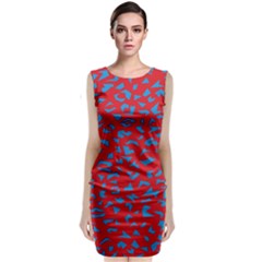 Blue Red Space Galaxy Classic Sleeveless Midi Dress by Mariart