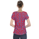 Blue Red Space Galaxy Short Sleeve Front Detail Top View2