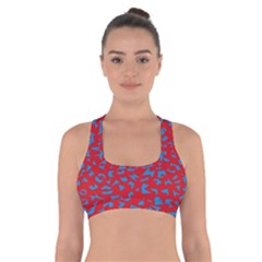 Blue Red Space Galaxy Cross Back Sports Bra