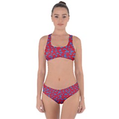 Blue Red Space Galaxy Criss Cross Bikini Set