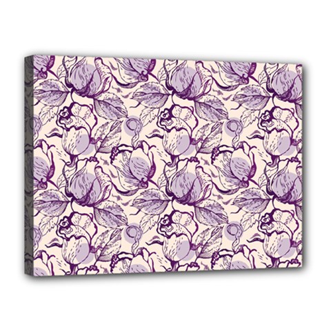 Vegetable Cabbage Purple Flower Canvas 16  X 12  by Mariart