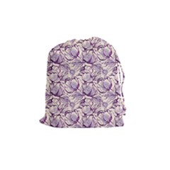 Vegetable Cabbage Purple Flower Drawstring Pouches (medium) 