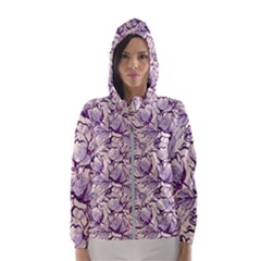 Vegetable Cabbage Purple Flower Hooded Wind Breaker (women)