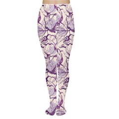 Vegetable Cabbage Purple Flower Women s Tights by Mariart