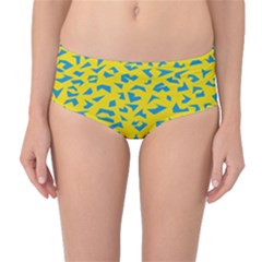 Blue Yellow Space Galaxy Mid-waist Bikini Bottoms by Mariart