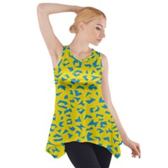 Blue Yellow Space Galaxy Side Drop Tank Tunic