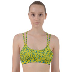 Blue Yellow Space Galaxy Line Them Up Sports Bra by Mariart