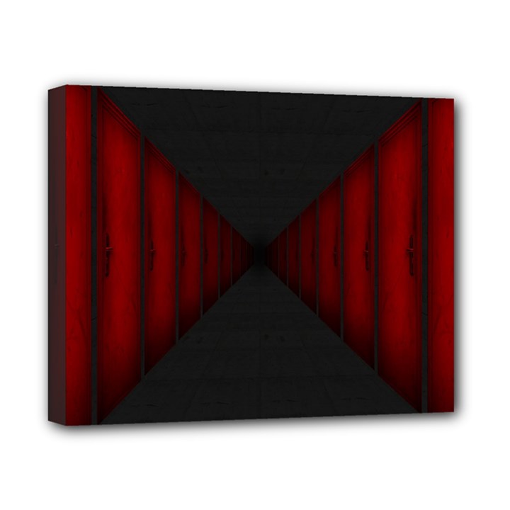 Black Red Door Canvas 10  x 8 