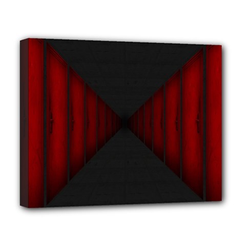 Black Red Door Deluxe Canvas 20  X 16  