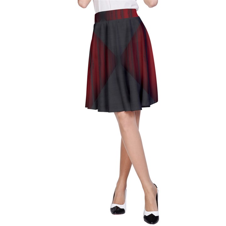 Black Red Door A-Line Skirt