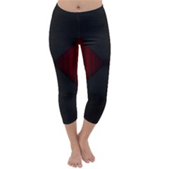 Black Red Door Capri Winter Leggings  by Mariart