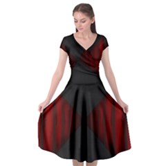 Black Red Door Cap Sleeve Wrap Front Dress by Mariart