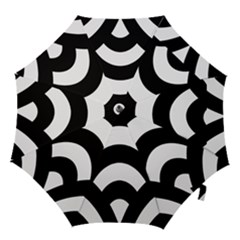 Circle White Black Hook Handle Umbrellas (small)