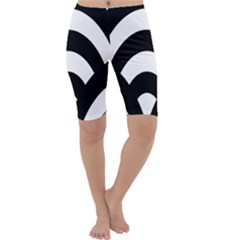 Circle White Black Cropped Leggings 