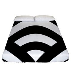 Circle White Black Fitted Sheet (california King Size)