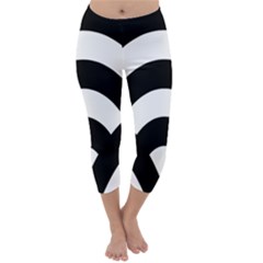 Circle White Black Capri Winter Leggings 