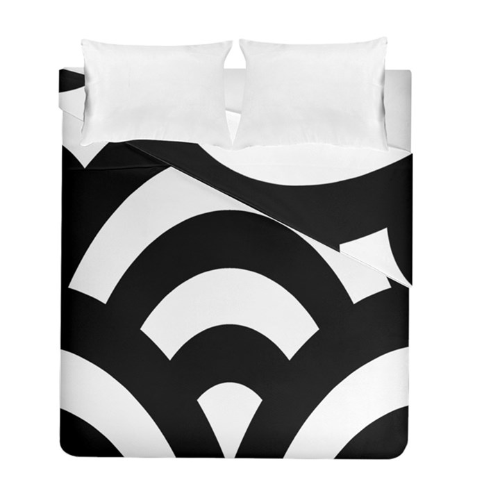 Circle White Black Duvet Cover Double Side (Full/ Double Size)