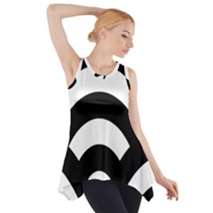 Circle White Black Side Drop Tank Tunic