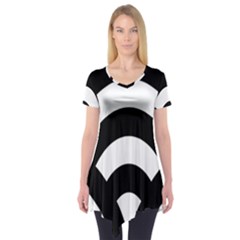 Circle White Black Short Sleeve Tunic 