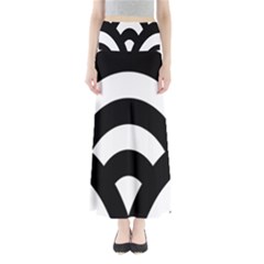 Circle White Black Full Length Maxi Skirt by Mariart