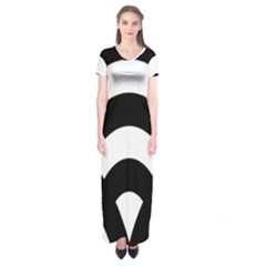 Circle White Black Short Sleeve Maxi Dress