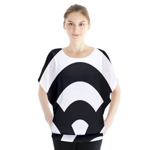 Circle White Black Blouse by Mariart