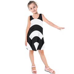 Circle White Black Kids  Sleeveless Dress