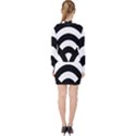 Circle White Black V-neck Bodycon Long Sleeve Dress View2