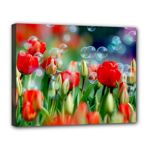 Colorful Flowers Canvas 14  X 11  by Mariart