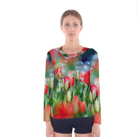 Colorful Flowers Women s Long Sleeve Tee by Mariart