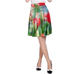 Colorful Flowers A-line Skirt by Mariart